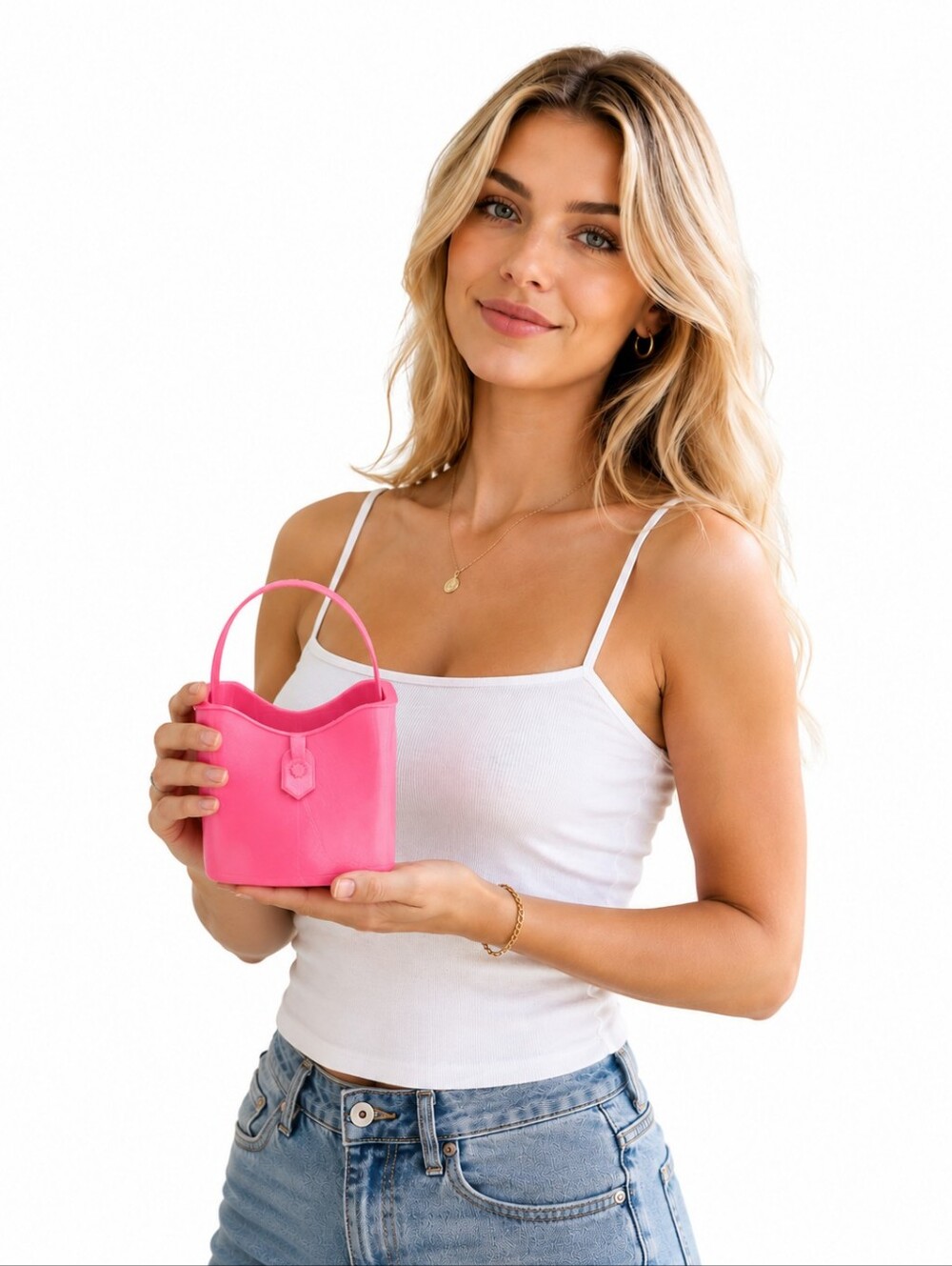 Handmade Pink 3D Printed Mini Purse, Tote Vase, Vanity Organizer, Shelf Decor